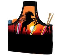 VAPOKF Yarn Storage Bag, Knitting Crochet Tote Bag, Yarn Holder with Pockets for Crocheting, Knitting Accessories (Sunset Horses Combat Shadow Ruins)
