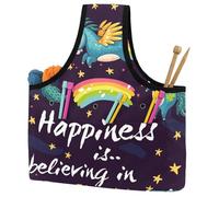 VAPOKF Yarn Storage Bag, Knitting Crochet Tote Bag, Yarn Holder with Pockets for Crocheting, Knitting Accessories (Five Fairy Tale Unicorn)