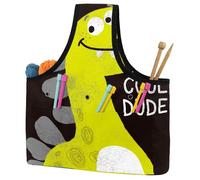 VAPOKF Yarn Storage Bag, Knitting Crochet Tote Bag, Yarn Holder with Pockets for Crocheting, Knitting Accessories (Cute Dinosaur Cool Dude)