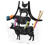 VAPOKF Yarn Storage Bag, Knitting Crochet Tote Bag, Yarn Holder with Pockets for Crocheting, Knitting Accessories (Stacked Farm Animals)