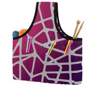 VAPOKF Yarn Storage Bag, Knitting Crochet Tote Bag, Yarn Holder with Pockets for Crocheting, Knitting Accessories (Modern Abstract)