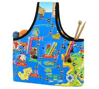 VAPOKF Yarn Storage Bag, Knitting Crochet Tote Bag, Yarn Holder with Pockets for Crocheting, Knitting Accessories (Treasure Hunters Nautical)