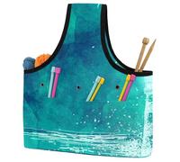 VAPOKF Yarn Storage Bag, Knitting Crochet Tote Bag, Yarn Holder with Pockets for Crocheting, Knitting Accessories (Lighthouse Cove Green)