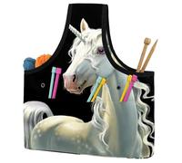 VAPOKF Yarn Storage Bag, Knitting Crochet Tote Bag, Yarn Holder with Pockets for Crocheting, Knitting Accessories (Modern Unicorn Horse Magic)