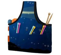 VAPOKF Yarn Storage Bag, Knitting Crochet Tote Bag, Yarn Holder with Pockets for Crocheting, Knitting Accessories (Nautical Lighthouse Blue)