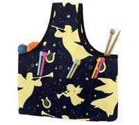 VAPOKF Yarn Storage Bag, Knitting Crochet Tote Bag, Yarn Holder with Pockets for Crocheting, Knitting Accessories (Vintage Angels Harps Trumpets)