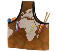 VAPOKF Yarn Storage Bag, Knitting Crochet Tote Bag, Yarn Holder with Pockets for Crocheting, Knitting Accessories (World Map Map of The World Globe)