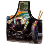 VAPOKF Yarn Storage Bag, Knitting Crochet Tote Bag, Yarn Holder with Pockets for Crocheting, Knitting Accessories (Old Car Automobile)