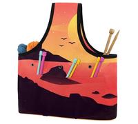 VAPOKF Yarn Storage Bag, Knitting Crochet Tote Bag, Yarn Holder with Pockets for Crocheting, Knitting Accessories (Sunset Lighthouse Cove)