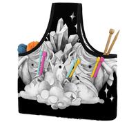 VAPOKF Yarn Storage Bag, Knitting Crochet Tote Bag, Yarn Holder with Pockets for Crocheting, Knitting Accessories (Modern Unicorn Horse Fairies Magic)