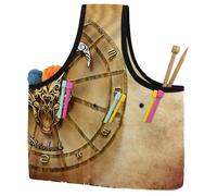 VAPOKF Yarn Storage Bag, Knitting Crochet Tote Bag, Yarn Holder with Pockets for Crocheting, Knitting Accessories (Capricorn Zodiac Horoscope Astrology)