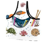 VAPOKF Yarn Storage Bag, Knitting Crochet Tote Bag, Yarn Holder with Pockets for Crocheting, Knitting Accessories (Sea Animals Collection)