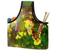 VAPOKF Yarn Storage Bag, Knitting Crochet Tote Bag, Yarn Holder with Pockets for Crocheting, Knitting Accessories (Grapes Sun Fruit Vines)