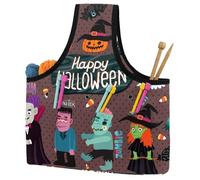 VAPOKF Yarn Storage Bag, Knitting Crochet Tote Bag, Yarn Holder with Pockets for Crocheting, Knitting Accessories (Halloween Witch Dracula Monster and Zombie)