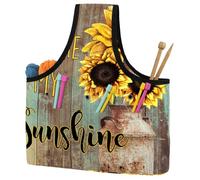 VAPOKF Yarn Storage Bag, Knitting Crochet Tote Bag, Yarn Holder with Pockets for Crocheting, Knitting Accessories (You are My Sunshine Sunflowers)