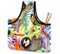 VAPOKF Yarn Storage Bag, Knitting Crochet Tote Bag, Yarn Holder with Pockets for Crocheting, Knitting Accessories (Sloth Cute)
