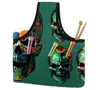 VAPOKF Yarn Storage Bag, Knitting Crochet Tote Bag, Yarn Holder with Pockets for Crocheting, Knitting Accessories (Day of The Dead Sugar Skull)
