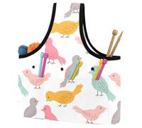 VAPOKF Yarn Storage Bag, Knitting Crochet Tote Bag, Yarn Holder with Pockets for Crocheting, Knitting Accessories (Colorful Birds)