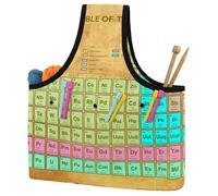 VAPOKF Yarn Storage Bag, Knitting Crochet Tote Bag, Yarn Holder with Pockets for Crocheting, Knitting Accessories (Vintage Periodic Table of The Elements)