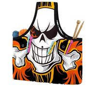 VAPOKF Yarn Storage Bag, Knitting Crochet Tote Bag, Yarn Holder with Pockets for Crocheting, Knitting Accessories (Cool Skull Skeleton Pirates)