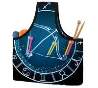 VAPOKF Yarn Storage Bag, Knitting Crochet Tote Bag, Yarn Holder with Pockets for Crocheting, Knitting Accessories (Zodiac Sagittarius Constellation)