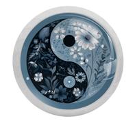 VAPOKF Yin Yang Flower Cabinet Knobs for Dresser Drawer Closet Knob White Fluorescence Pull Handles Cupboard Wardrobe Knobs for Kitchen Furniture Home Decoration