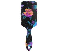 Vapor Wave Style Roses Butterfly Black Purple smooth brush for straight haired scalp massaging for hair growth with Ergonomic handle cepillo para cabello de mujer