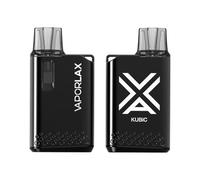 Vaporlax Kubic Kit, Reuse 2ml Refillable Pod System, Type-C Charging 500mAh Battery, Visible Liquid Level FlavorBlast, Fllable open oil-filled equipment (Nicotine Free Empty Device) Dark Chrome