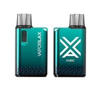 Vaporlax Kubic Kit, Reuse 2ml Refillable Pod System, Type-C Charging 500mAh Battery, Visible Liquid Level FlavorBlast, Fllable open oil-filled equipment (Nicotine Free Empty Device) Emerald Green