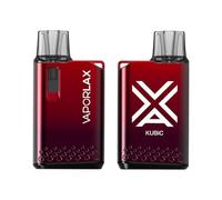 Vaporlax Kubic Vape Kit, Reuse 2ml Refillable Pod System, Type-C Charging 500mAh Battery, Visible Liquid Level FlavorBlast, Fllable open oil-filled equipment (Nicotine Free Empty Device) Burgundy Red