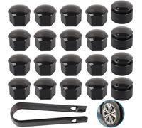 VAPORVERSE 20 Pcs Wheel Nut Covers for Kia EV9 GT-Line 2024 2025, 16 Standard and 4 Locking Caps Plastic Auto Hub Screw Protector Black Trim Set,19mm