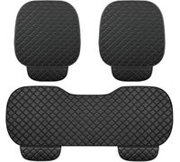 VAPORVERSE 3 Pcs Front and Rear PU Leather Car Seat Cushion Cover Set for Renault Captur 2 2020-2025 2026, Car Seat Pad Seat Protector with Pockets, Waterproof Seat Covers,all black