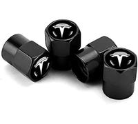 VAPORVERSE 4 Pcs Auto Tire Valve Stem Caps for Tesla Model Y 2021-2024 2024, Tire Valve Cap Valve Tyres Tire Valve Stem Caps Stem Dust Covers,Black