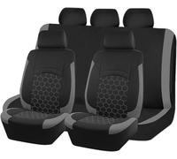 VAPORVERSE Car Seat Covers for Ford Transit Custom 2022 2023 2024, Vehicle Full Set Front Rear Bench Protectors Interlocking Hexagon Cushions Automotive Accessories Grey