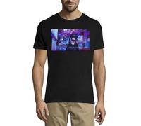 Vaporwave Aesthetic Anime This is Not Happiness You Wished for Crew Neck Cotton Men's T-Shirt Black Large