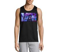 Vaporwave Aesthetic Anime This is Not Happiness You Wished for Men's Cotton Tank Top T-Shirt Black Small