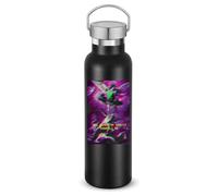 Vaporwave Aesthetic Glitch Angel The Power of Christ Compels Me Black Stainless Steel Water Bottle Vacuum Insulated Double Wall Travel Bottle Black