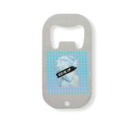 Vaporwave Aesthetic I Give Up Statue Bust Grid Graphic Stainless Steel Bottle Opener Silver