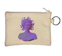 Vaporwave Aesthetic Medusa Gorgon Dot Graphic Key Chain Coin Purse Beige