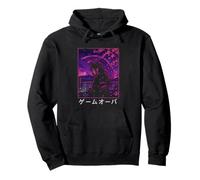 Vaporwave Anime Girl 90s Aesthetic Sad Anime Girl Mt Fuji Pullover Hoodie