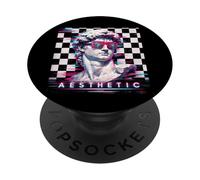 Vaporwave David Glitch Art Aesthetic Retrowave 80s 90s PopSockets Adhesive PopGrip