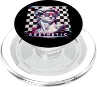 Vaporwave David Glitch Art Aesthetic Retrowave 80s 90s PopSockets PopGrip for MagSafe