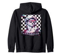 Vaporwave David Glitch Art Aesthetic Retrowave 80s 90s Zip Hoodie