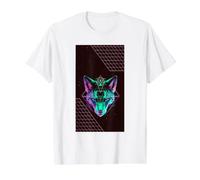Vaporwave Fox Nature Art Colourful Animal Art Wildlife Value Graphic T-Shirt, Men, White, M