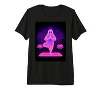Vaporwave Ghost Yoga Tree Pose Retro Synthwave Meditation Premium T-Shirt