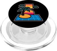 Vaporwave Island Retro Sunset PopSockets PopGrip for MagSafe