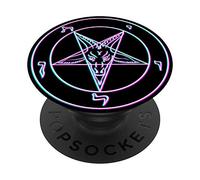Vaporwave Pentagram Seal Of Baphomet PopSockets Grip and Stand for Phones and Tablets