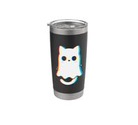 Vaporwave Psychedelic Cat Kitty Retro Halloween Techno EDM Stainless Steel Insulated Tumbler