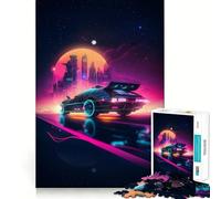 Vaporwave Ride 1000 Piece Jigsaw Puzzles Mind Challenge Toy High Precision Die Cut Amusing Challenge for Waiting Time (50x75cm)