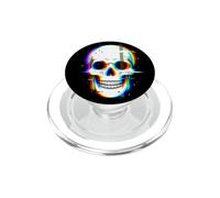 Vaporwave Skull Retro Halloween Techno EDM PopSockets PopGrip for MagSafe